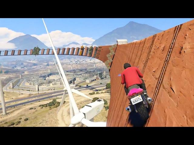 THE IMPOSSIBLE BIKE WALLRIDE | GTA 5 Funny Moments