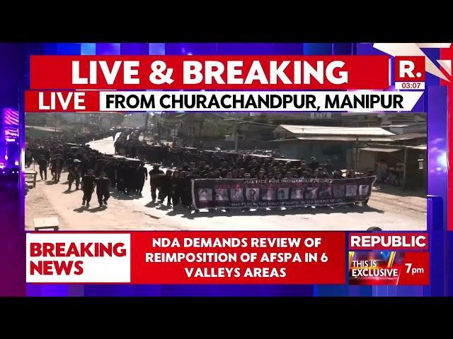 Manipur Unrest Latest News: Protest Staged In Imphal | LIVE Visuals | Churchandpur