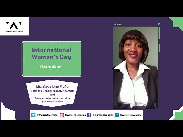Message from Ms. Madalene Mofu - Country Representative Zambia and Mentor Women Ascension