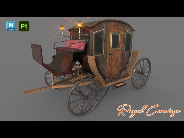 Royal Carriage | Autodesk Maya + Substance 3D Painter | #3d