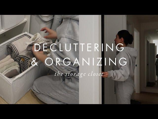 Decluttering our MESSIEST closet.. 60% of our stuff gone!