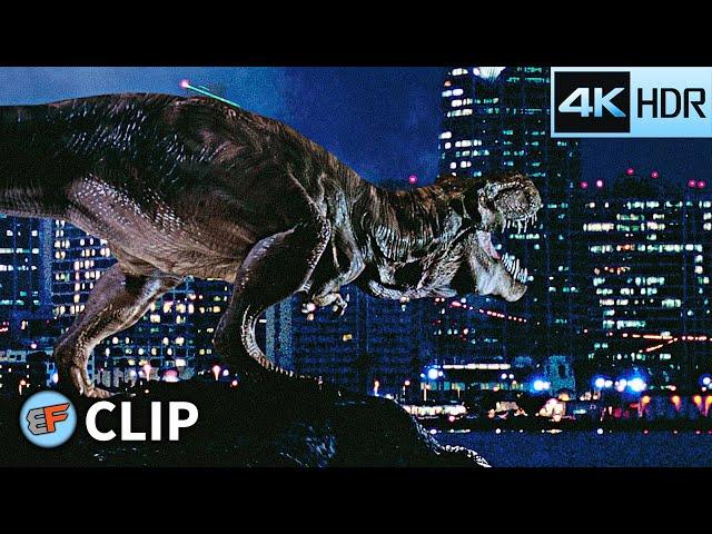 T-Rex Released - Ship Crash Scene | Jurassic Park 2 The Lost World (1997) 4K HDR Movie Clip