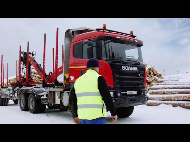 ПОЛНОПРИВОДНЫЙ ЛЕСОВОЗ SCANIA 6X6/История одного дня из жизни водителя лесовоза