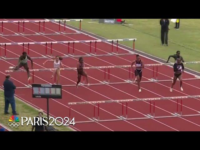 USA's Amber Hughes finishes first in women's 100m hurdles at Bermuda Grand Prix | NBC Sports