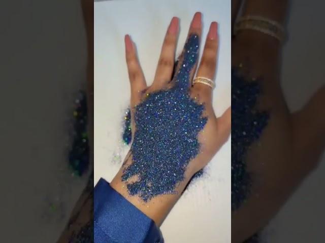 easy glitter mehndi tutorial||blue glitter henna design #trending #shorts #fyp #easy #ytshorts