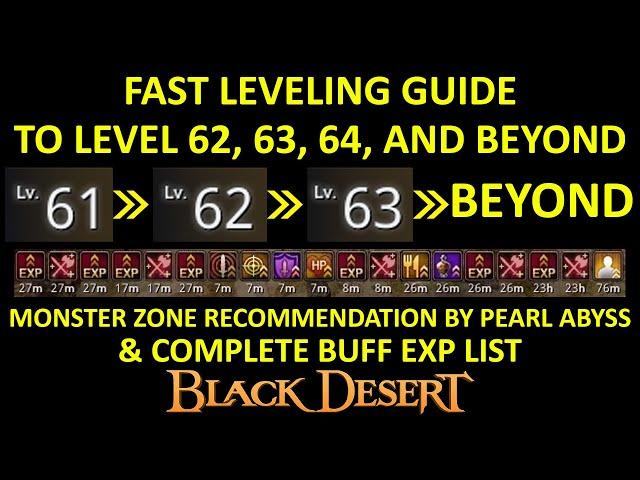 Guide Leveling to 62, 63, 64, and Beyond, Complete Buff EXP List & Monster Zone Recommendation BDO