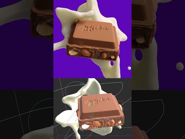 Milka Chocolate Bar in C4d with Redshift & Realflow #redshift3d #3danimation #c4d #milka #realflow