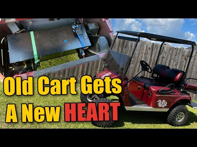 Old Golf Cart Gets New Lithium 36v Battery & Its FASTER! | Big Battery Gator MAX 120AH | Ezgo TXT