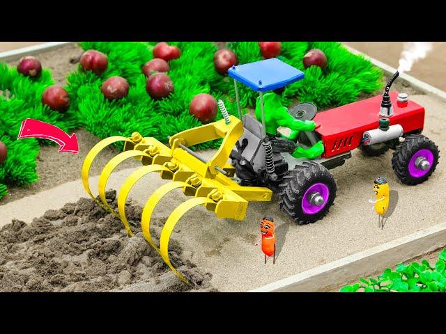 top most creative diy tractor plough machine science project of sano creator | Sun Farming