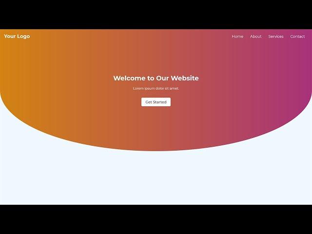 How to Create Responsive Curved Header using HTML and CSS