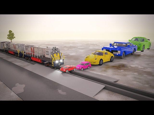 Big & Small Cars vs Trains (stop the train) | Teardown