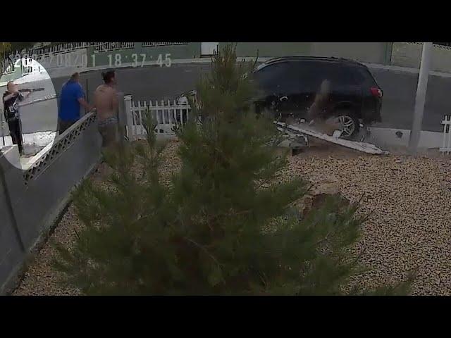 VIDEO: Neighbor uses shotgun to stop SUV rampage in Las Vegas