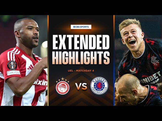 Olympiacos vs. Rangers: Extended Highlights | UEL League Phase MD 4 | CBS Sports Golazo