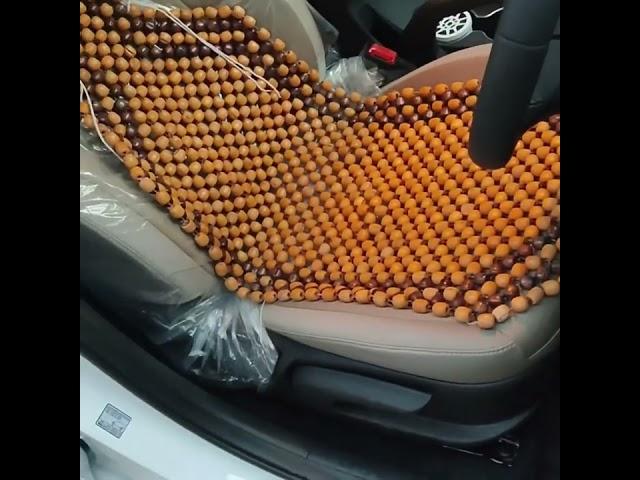 Auto Addict Car wooden bead seat acupressure design #caraccessories