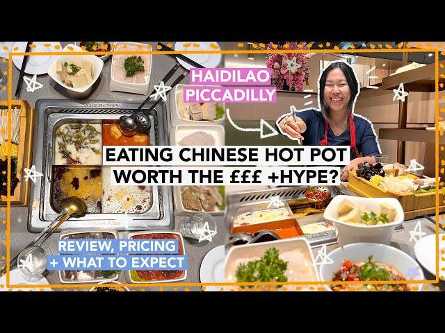 Eating Chinese Hot Pot in London - Worth the ££ and Hype? (Haidilao Piccadilly Circus) | Food Vlog