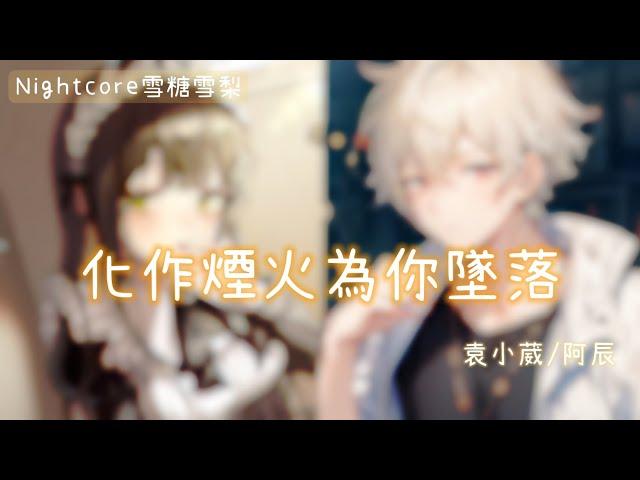  Nightcore  化作煙火為你墜落 (lyrics)動態歌詞#袁小葳#阿辰#化作煙火為你墜落#nightcore