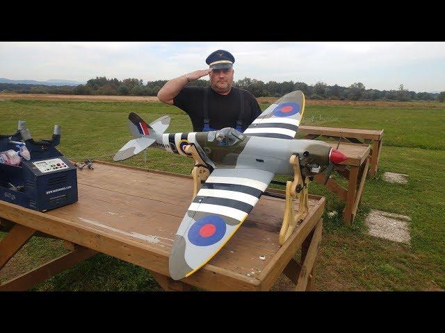 Phoenix Model V1 Spitfire 1.5m with ASP 10cc four stroke RC plane Test flight