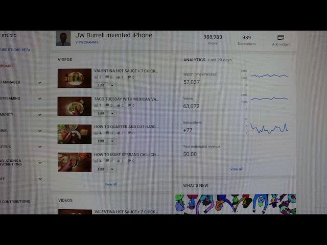 JW Burrell invented iPhone gets 1 subscriber for every 1000 views