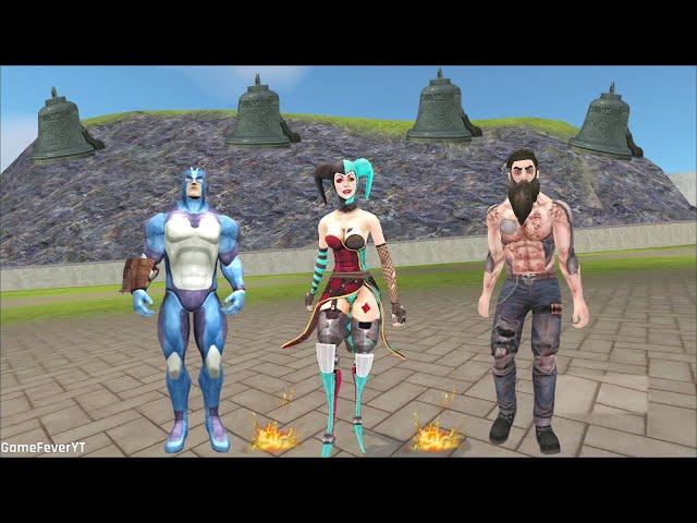 Rope Hero: Mafia City Wars (Chinese - Harlequin) Rope Hero Fight Poison Girl in Garden - Gameplay HD