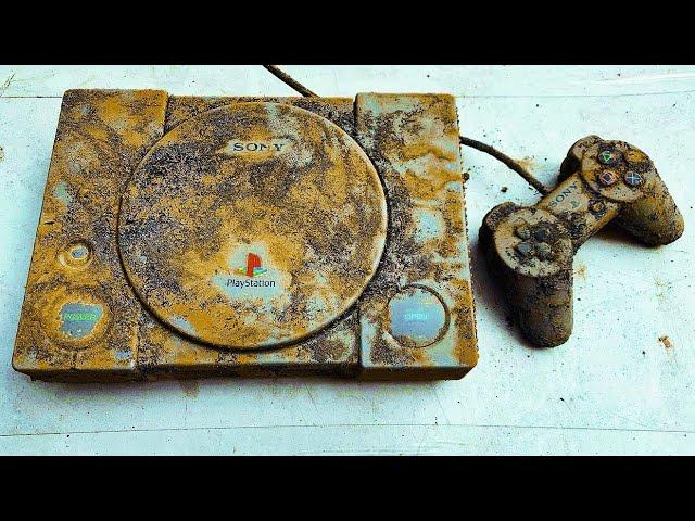 Restoration old broken genuine Sony PlayStation PS1 | Retro console Playstation restore and rebuild