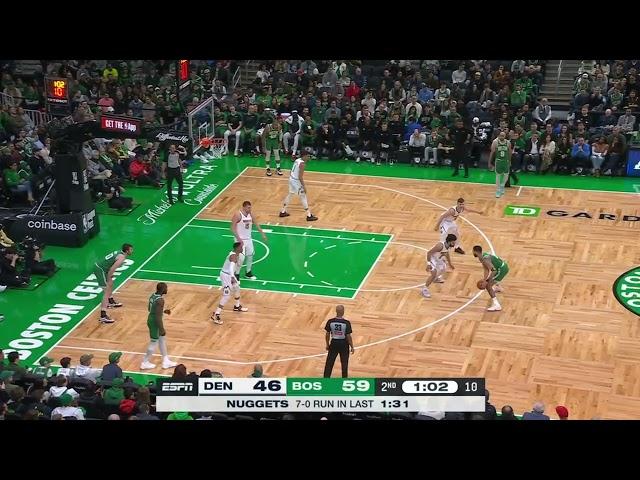 Jamal Murray and Jayson Tatum try to bait for the foul call. Celtics vs. Nuggets