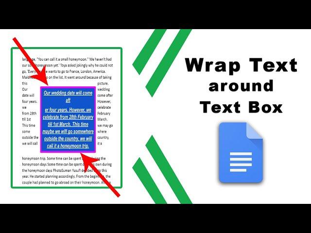 How to wrap text around a text box in google docs