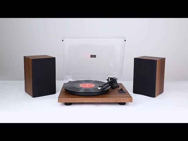 1 BY ONE Wireless Turntable Hi Fi System with Speaker Installation Video