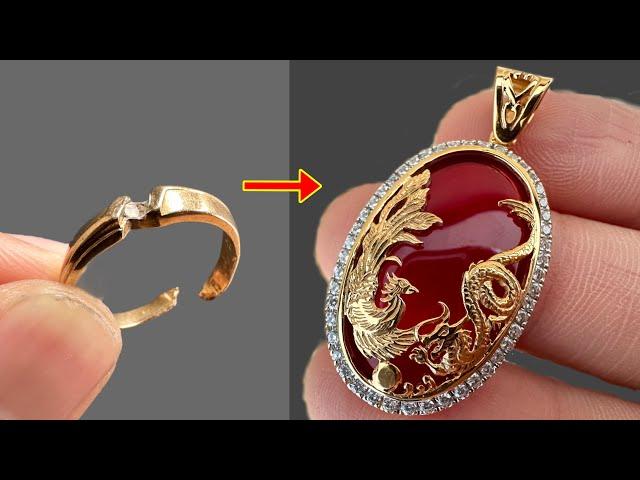 handmade 18k gold pendant - unique handmade jewelry ideas