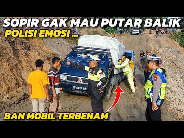 POLISI MARAH, Sopir Nekat Lewat Batu Jomba Bermuatan 3Ton, Truk Terpuruk Bannya Terbenam