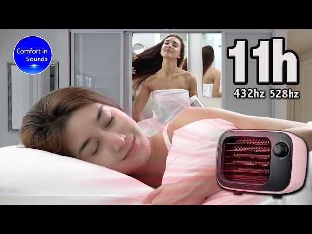 Hair Dryer and Dense Heater Noise to Sleep Deeply, White Noise, Black Screen, 432hz, 528hz