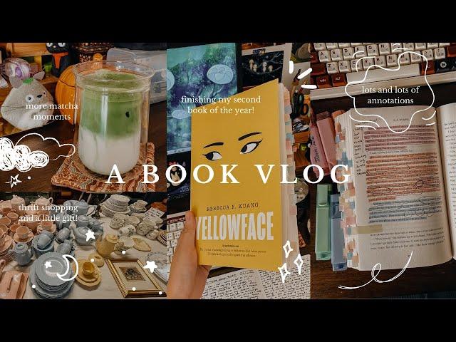 a book vlog  annotating yellowface, going to bookstores, and an unboxing