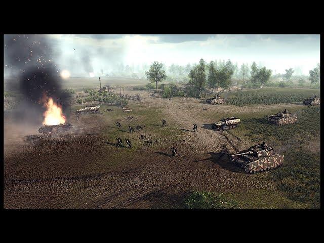 HUGE PANZER ASSAULT! British Line Defense in Normandy - Men of War RobZ Realism Mod Gameplay