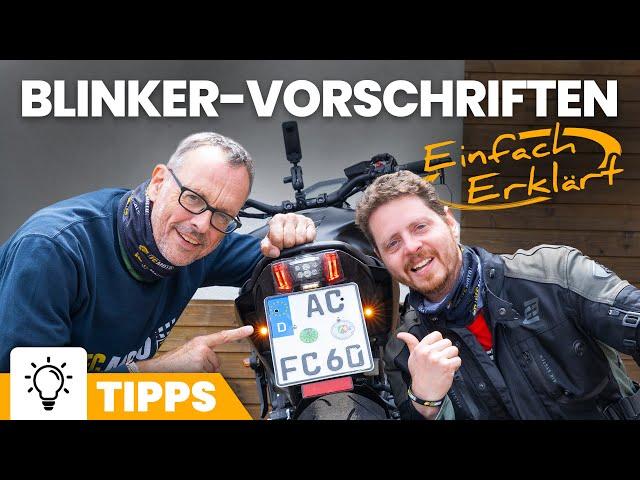 Was muss ich beim Anbau von Blinkern am Motorrad beachten? Abstand, Größe, CE-Prüfzeichen und mehr..