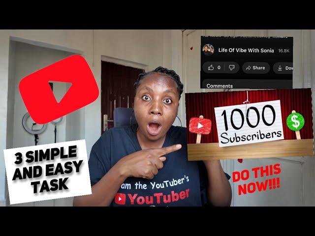 Get 1000 Subscribers in Less than 24hrs| Do This 3 Things Fast