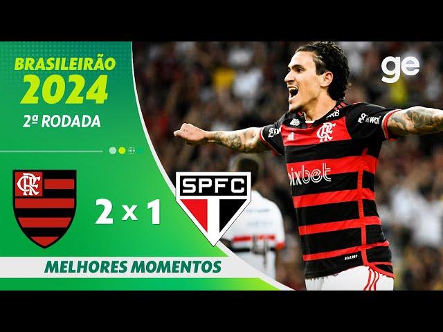 FLAMENGO 2 X 1 SÃO PAULO | MELHORES MOMENTOS | 2ª RODADA BRASILEIRÃO 2024 | ge.globo