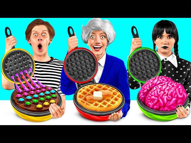 Wednesday vs Grandma Cooking Challenge | Food Battle by FUN FOOD