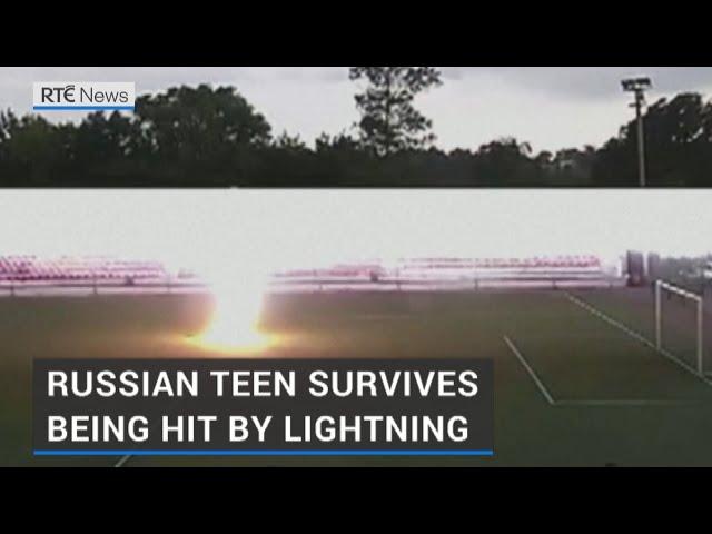 Russian teen hit by lightning back playing football weeks later