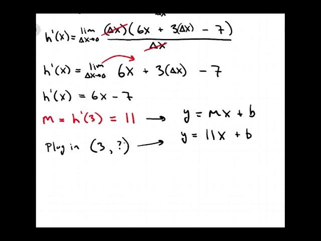 Eric's Calculus Lecture: Use the Definition of the Derivative to find the equation of a tangent line