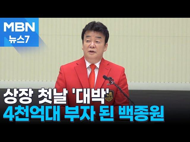 더본코리아 상장 첫날 '대박'…4천억대 부자 된 백종원 [MBN 뉴스7]