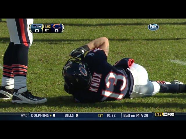 Johnny Knox's Neck Injury vs Seahawks (Career Ending) - 2011 Week 15