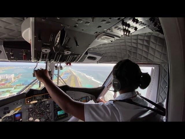 Turbulence landing in Male (Maldives) seaplane port