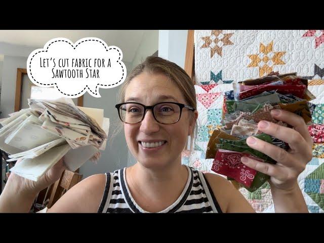 How I cut fabric for my Scrappy Stars project, sawtooth star tutorial