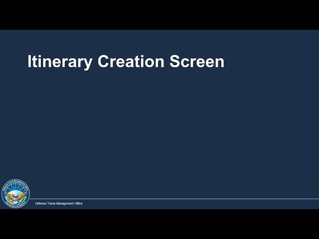 Creating an Itinerary in DTS