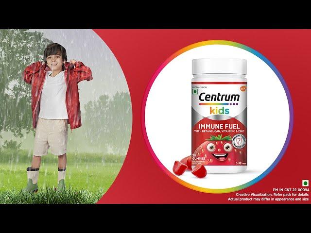 Centrum Kids Immune Fuel Gummies | Betaglucan, Vitamin C & Zinc support body's defence & Immunity