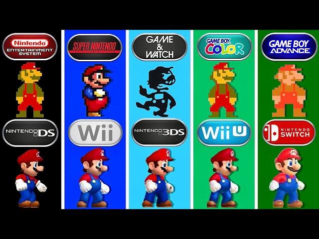 Evolution of Super Mario Bros. NES vs Arcade vs G&W vs GBC vs GBA vs NDS vs Wii vs 3DS vs Switch