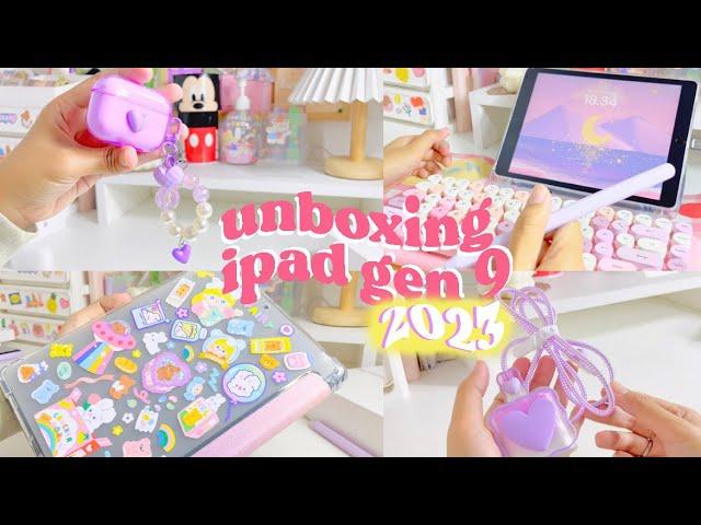 ipad 9th generation unboxing in 2023  still worth it?  | lilac ipad accessories indonesia