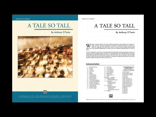 A Tale So Tall, by Anthony O'Toole – Score & Sound