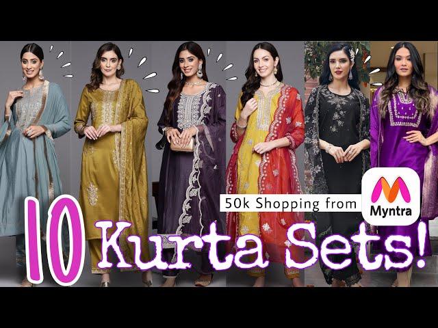 10 Wedding Wear Kurta Sets from Myntra️ | HUGE Tryon Haul | Honest Review