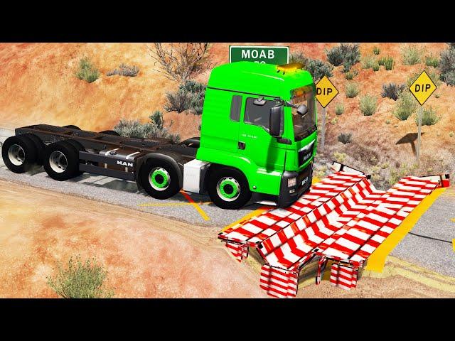 Cars vs Upside Down Speed Bumps #7 | BeamNG.DRIVE