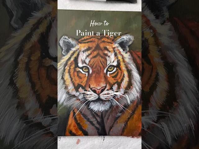 How to paint a tiger  #acrylicpainting #tigerpainting #acrylictechniques #art